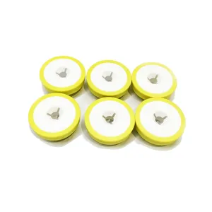 Ultra Button Round Shape Yellow Cattle Tags 30mm TPU NFC RFID Ear Tag for Goat/sleep thumbnail-4