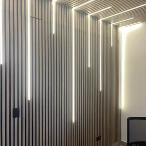 Sound Dampening Fire Rated Modern Acoustic Slatted Wood Panel for Hospital and Apartment thumbnail-4