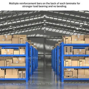 Heavy Duty Steel Archive Shelving for Office Document and Heavy Boxes Organization, Multi-layer Bolt-free Metal Storage Rack, China HENGNA thumbnail-5