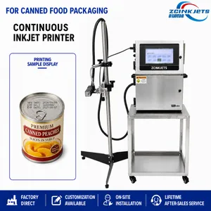 Small Character CIJ Inkjet Coding Machine for Canned Food Metal Cans Lids and Bottoms Date Batch Printing thumbnail-1