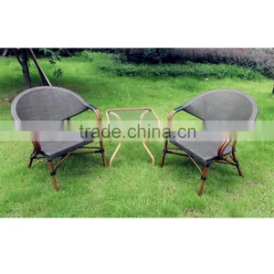 Comfortable Garden Rattan Relax Chair Cast Aluminum Outdoor French Bistro Rattan Chairs thumbnail-5