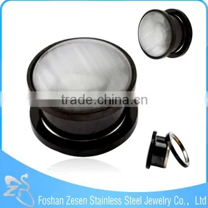TP011448 New Arrive Stainless Steel Body Piercing Pink Imitation Cat's Eye Stone Ear Plug thumbnail-4