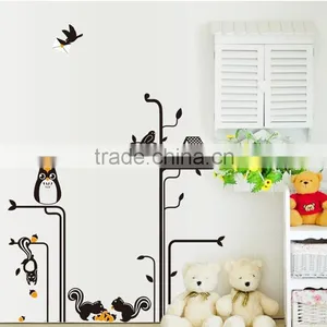 ALFOREVER AY9126 Black Owl Tree Sticker,owl Decals for Home Decoration thumbnail-6