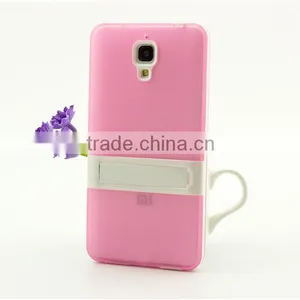 Keno Slim Fit Hybrid Flexible TPU Armor Defender Case With Kickstand for Xiaomi 4 thumbnail-5