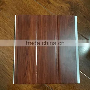 Wood Series of Two Grooves Pvc Wall Panel and Ceiling and Bathroom Ceiling Wall Cladding thumbnail-1