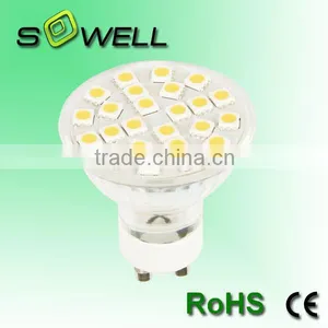 3.8W GU10 5050SMD 24pcs 50*62mm CE RoHS Glass LED Spot Lamps thumbnail-1