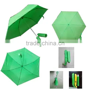 Promotional Green Color Hard Plastic Banana Fold Umbrella thumbnail-1