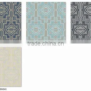 2016 Printing Pvc Wallpaper, Grape Purple Retro Geometric Wall Decor for Kitchen , Home Accent Wall Covering Online thumbnail-3