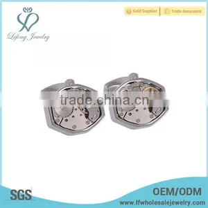 New Arrival Silver Engraved Watch Cufflinks,floating Locket Watch Cufflinks thumbnail-1