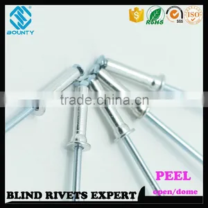 HIGH QUALITY OPEN END MANUFACTURER BUTTON HEAD AL/ST POP PEEL TYPE RIVETS thumbnail-5