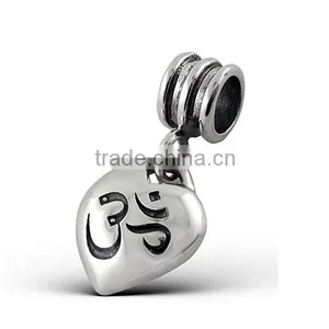 Personalized OEM Custom Make 925 Silver Bead Heart Love Logo Charm thumbnail-1