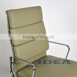 Replica EA219 Charles and Ray High Back Soft Pad Desk Chair- Grey Color Genuine Leather thumbnail-6