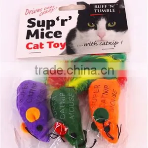 Mouse Shape Cat Toy Ruff Tumble Super Catnip Mouse Cute Toy Mouse With Feather Teasting thumbnail-1