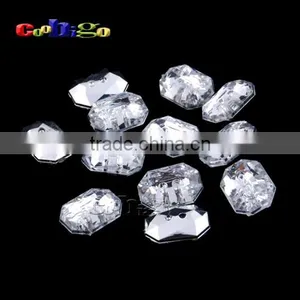 14*10mm Rectangle Acrylic Sewing Rhinestone Button For Apparel Bag Accessories #FLN022 thumbnail-1