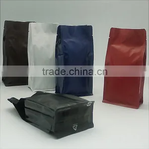 China Supplier Wholesale Lamination Plastic Square Bottom Coffee Bag With Degassing Valve thumbnail-2