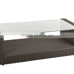 Rattan Coffee Table With Tempered Glass thumbnail-1