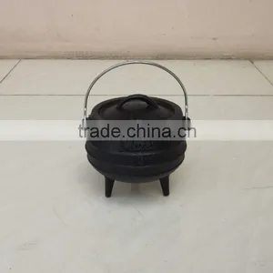 Size 1/4 Mini Cast Iron Black Three Legged Potjie Pot thumbnail-1
