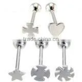 Titanium Plated Tongue Ring Straight Barbell thumbnail-1