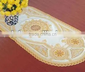 Beautiful Gold Lace Oval Tablecloth, 18 Years Production Experience thumbnail-1