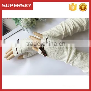 V-380 Wedding Fingerless Mesh Lace Wedding Dressing Bridal Glove Protection Sun Block Daily Gloves thumbnail-1