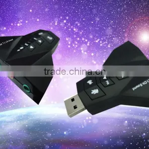 USB 2.0 7.1 Channel 3D Audio Microphone Sound Card Adapter Splitter thumbnail-1