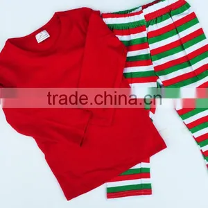 Children Striped Christmas Pajamas Red/green thumbnail-3