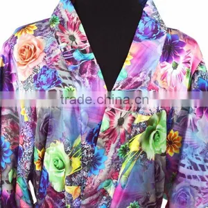 Japaness Spa Bath Robe Satin Floral Sleepwear Bridal Apparel thumbnail-3
