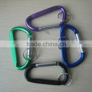 Large D Shaped Aluminum Carabiner With Keyring thumbnail-1