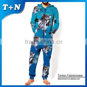 Plus Size Denim Adult Fleece Jumpsuits Pajamas thumbnail-3