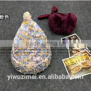 South Korea Knitted Candy Color Pointed Cap Warm Thickening Couples Hat thumbnail-5