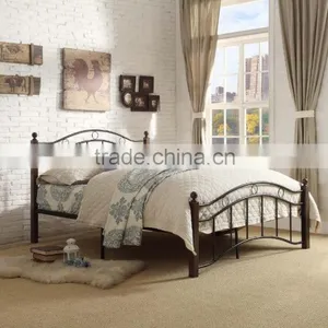 Antique Metal Platform Bed Queen Full Black and Brown thumbnail-5