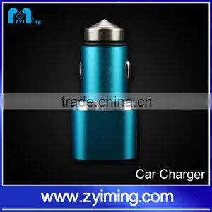 Zyiming Newest Design Stainless Steel Usb Car Charger 2 Port 5V 3.1A Dual Usb Car Charger for Mobile Phone thumbnail-1