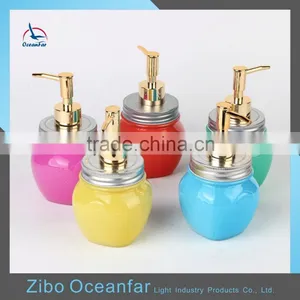 Hot Sale Colored Empty Square Pump Lid Glass Mason Jar thumbnail-1