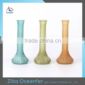 Good Quality Antique Long Neck Glass Vase Frosted Coloured Glass Vase thumbnail-2