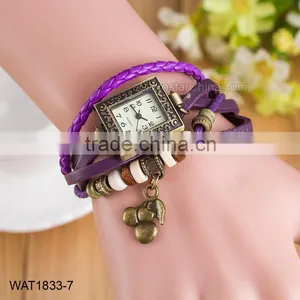 Promotional Vintage Fashion Leather Ladies Bracelet Wrist Watches thumbnail-6