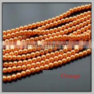 6mm Orange Glass Loose Pearl thumbnail-1