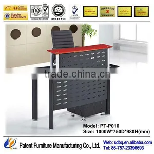 Modern Salon Reception Desk With Front Plate Furniture Manufactures in Guangzhou PT-P010 thumbnail-1