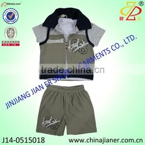 Custom-made 100% Cotton Summer Short Sleeve Kids Clothes Set thumbnail-1