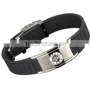 Noproblem Fashion Charm Smart Tourmaline Stainless Health Silicone Bracelet thumbnail-2