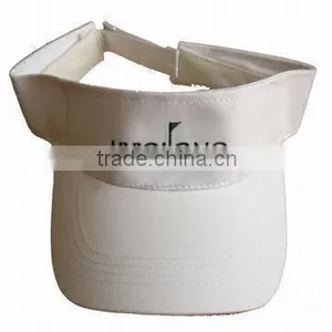 Mens White Sun Visor Cap With Embroidery Logo thumbnail-1