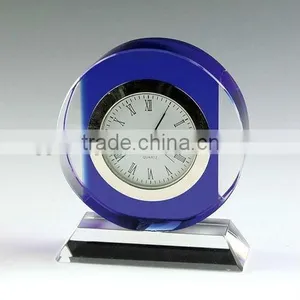 Crystal Desk Clock With Crystal Base For Table Decoration thumbnail-1