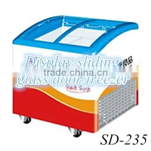 Sliding Curved Glass Door Chest Freezer Commercial Display Top Open Freezer thumbnail-5