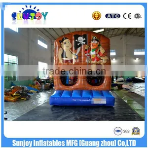 CE New Pirate Inflatable Obstacle Course With Climbing Wall / Outdoor Jumping Slide thumbnail-2