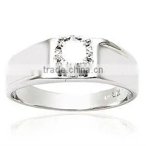 Solitair Diamond Ring, White Gold Ring, Mens Diamond Ring thumbnail-1