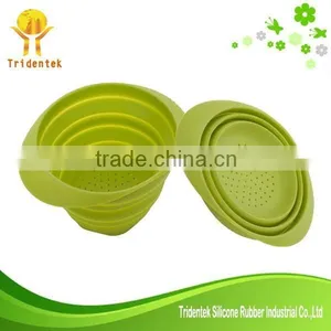 Eco-friendly Non-stick Collapsible Colander Silicone Strainer thumbnail-1
