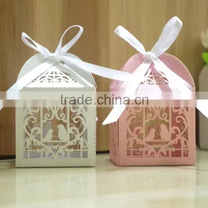 Love Heart Bird Laser Cut Party Wedding Favor Candy Gift Boxes thumbnail-1