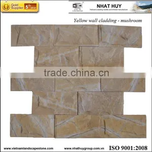 Wall Cladding Yellow Mushroom Stone Marble Chiselled thumbnail-1