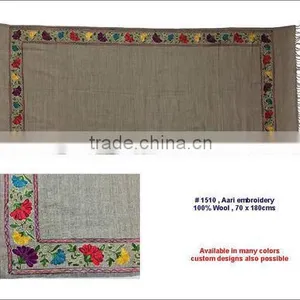 Wool Shawls 1510, Aari Embroidery thumbnail-1