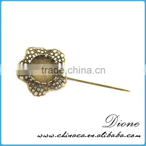 Stainless Steel Wholesale Antiqued Broned Lady Fancy Brooch Pin thumbnail-3