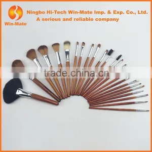 2015 New Arrival Advantge 24pcs Leopard Design Wooden Handle Nylon Hair Makeup Brush Set Free Sample thumbnail-2